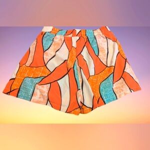 Colorful 90s Abstract High Waist Women's Size Medium Shorts